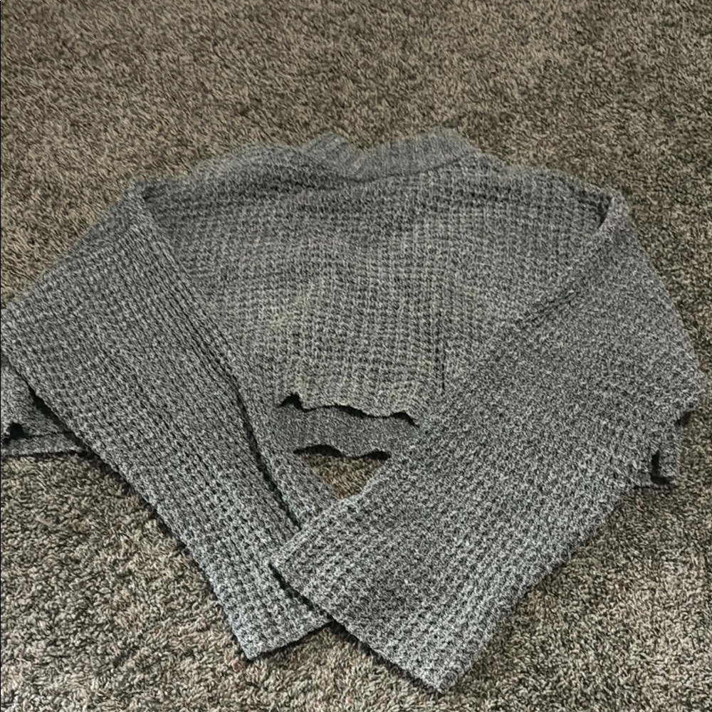 Urban Outfitters Gray Textured Shrug Sweater